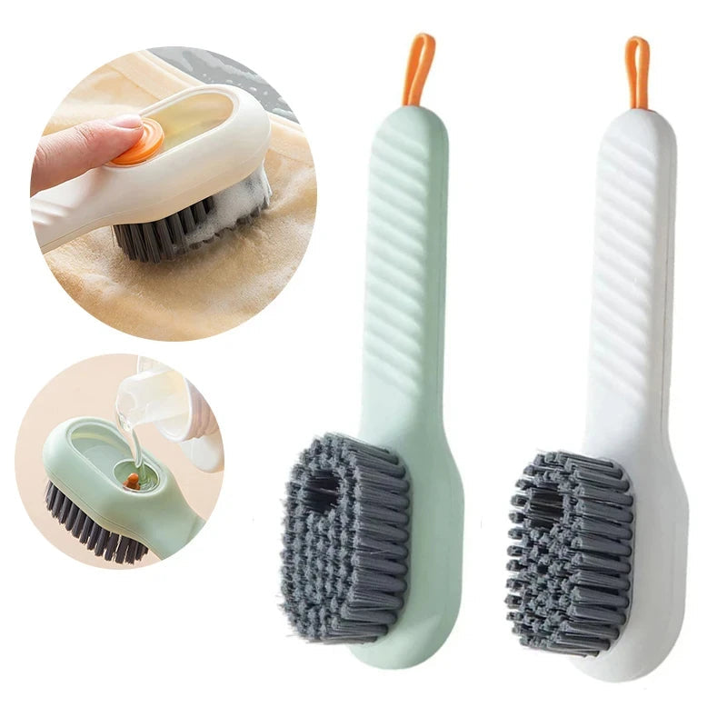 Automatic pressing liquid long handle brush