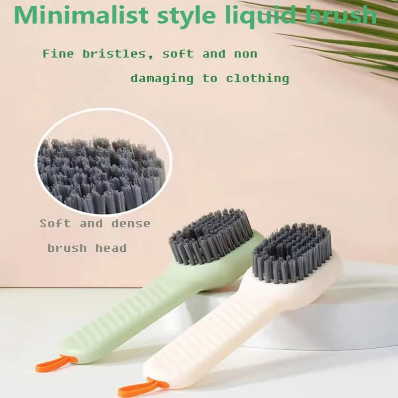 Automatic pressing liquid long handle brush
