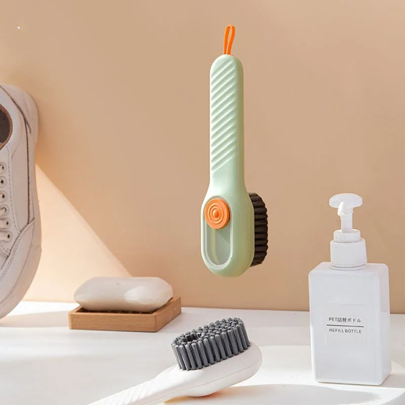 Automatic pressing liquid long handle brush