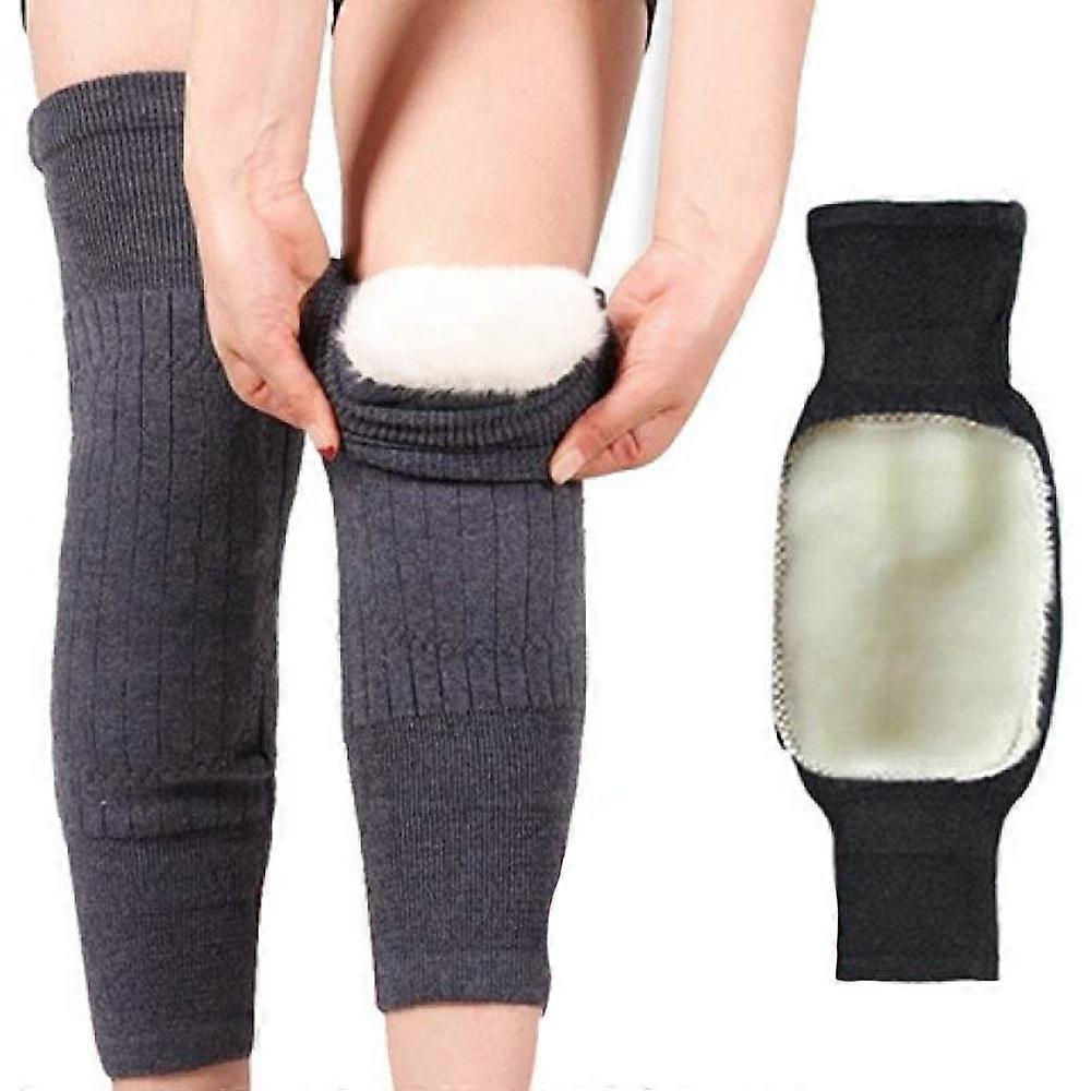 (Imported) 2 Pcs Warm Wool Knee Pads Super Elastic Knees Sleeves Support Protector