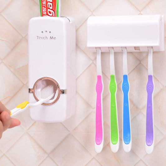 Automatic Tooth Paste Dispenser With 5 Brush Holder Wall Mounted