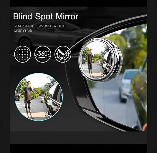 2pcs Round Blind Spot Mirrors – Enhanced Rear And Side View Visibility