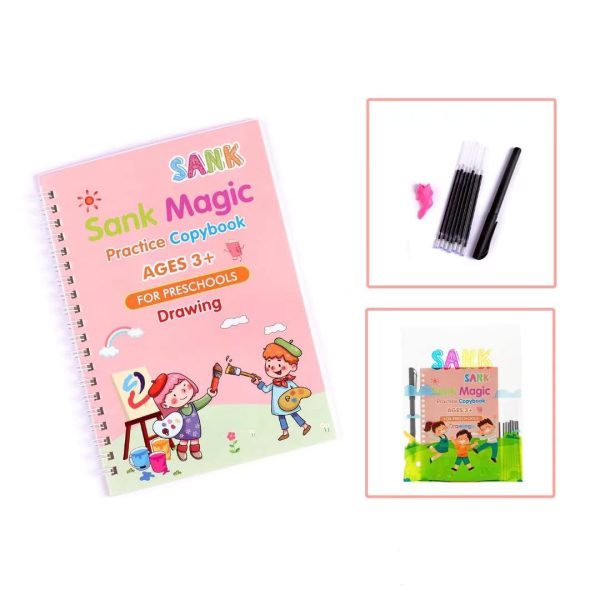 Kids Reusable Practice Book (4 Books + 1 Pen + 1 Grip & 10 Refills