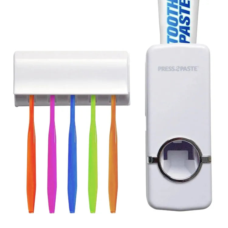 Automatic Tooth Paste Dispenser With 5 Brush Holder Wall Mounted