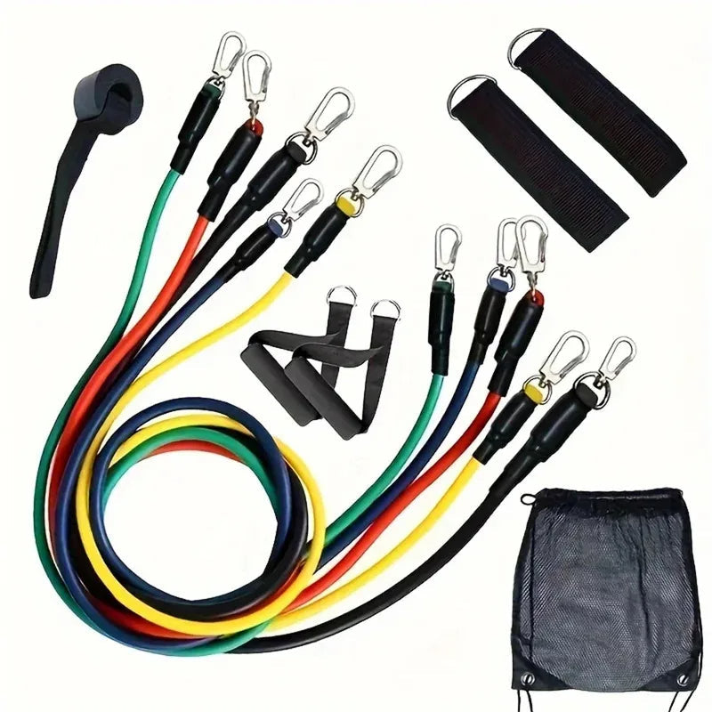 11 Piece Power Resistance Band Set Strength Training